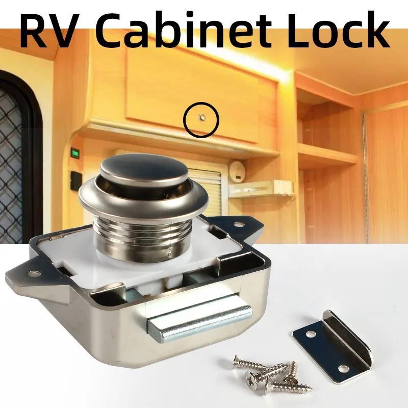 TYTXRV 26mm Zinc Alloy Keyless Push Lock RV Boat Cabinet Push Lock