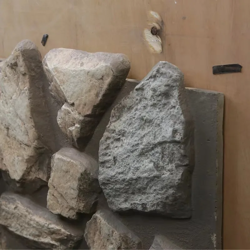 デザイン模造大型ボード壁パネル内外ポリウレタン石カバーパネル特性人造石