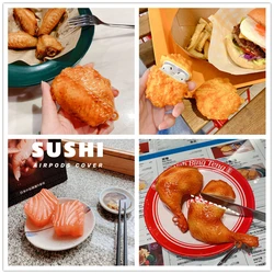 3D Chicken Legs Wings nuggets Salmon For Airpods Pro Bluetooth Headset Cover for Airpods 1 2 3 Silicone Earphone Case