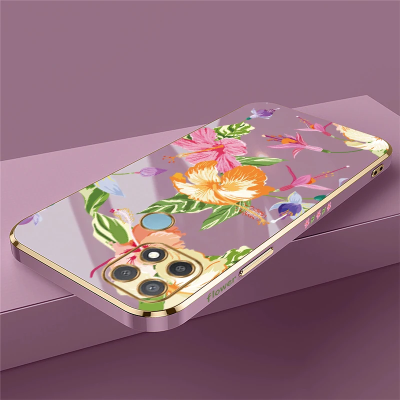 حافظة هاتف واقية للعدسة لهاتف انفينيكس سمارت 10 8 7 6 HD 5 Pro غطاء من السيليكون الناعم المقاوم للصدمات على شكل زهرة