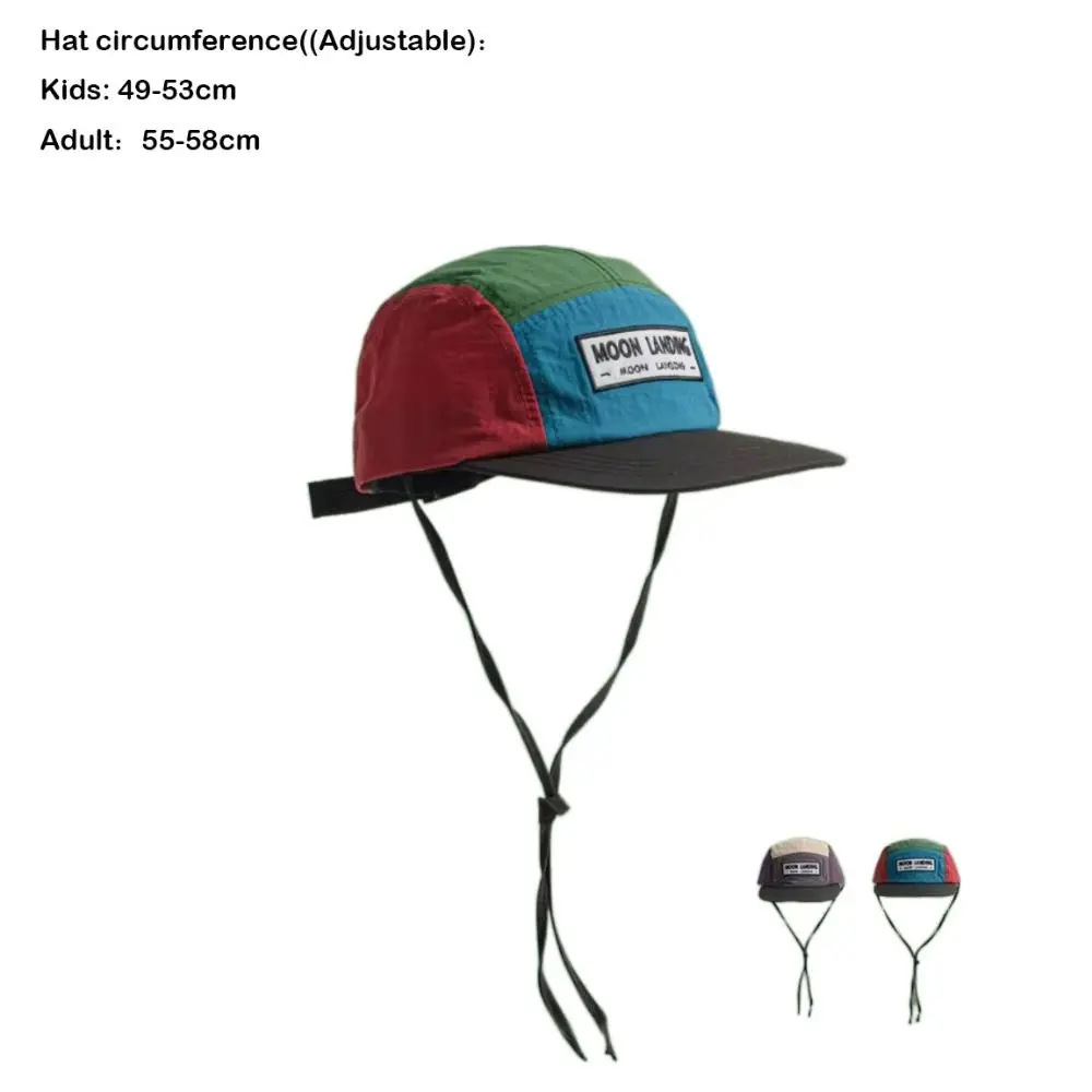 عارضة الرجعية الوالدين الطفل قبعة بيسبول 5 لوحة التجفيف السريع حافة مسطحة قبعة النمط الياباني قابل للتعديل لينة أعلى قبعة للجنسين