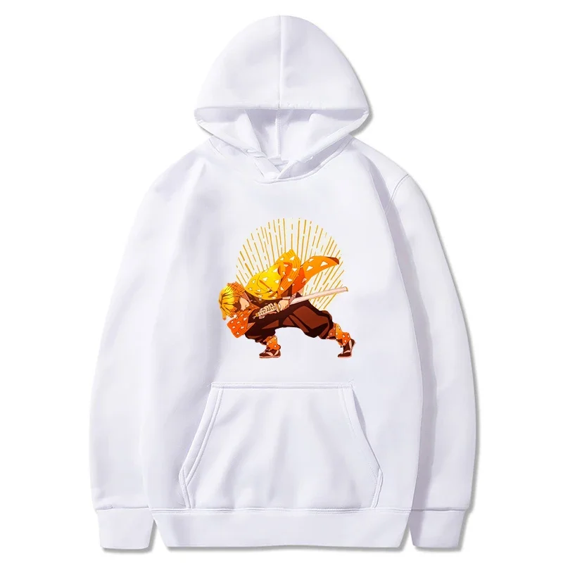 

Demon Slayer Agatsuma Zenitsu Prints Hoodie hip hop Loose Hoody Casual Fleece Sweatshirt Harajuku Crewneck Tops Hoodies