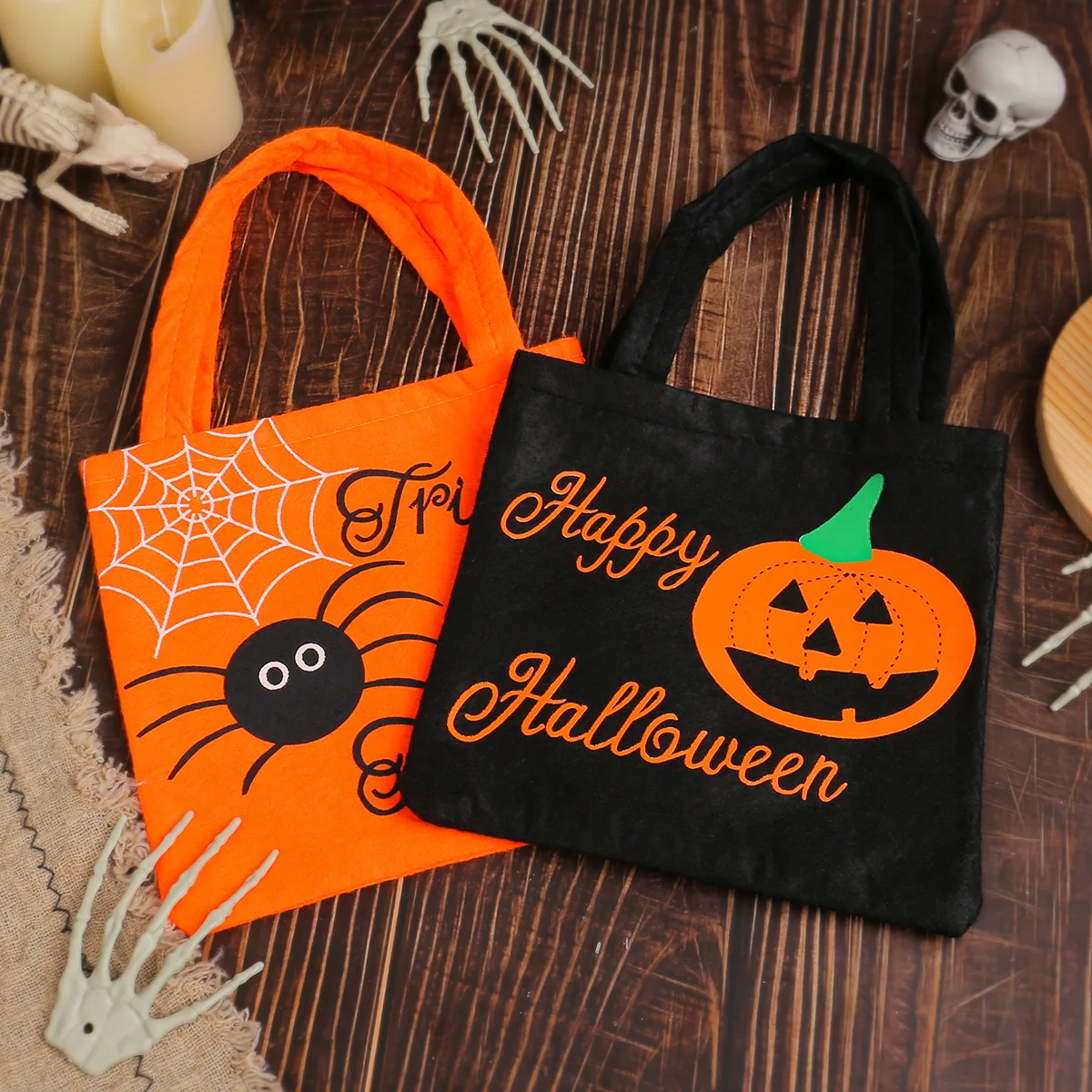 Halloween Witch Pumpkin Candy Handheld Bag Kindergarten Mall Cookie Goodie Bag Ghost Festival Party Gift Decoration Supplies