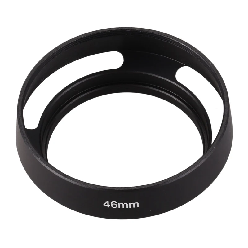 Black 46Mm Metal Lens Hood For 25Mm F1.4 35Mm F1.6 50Mm F1.8 Mirrorless