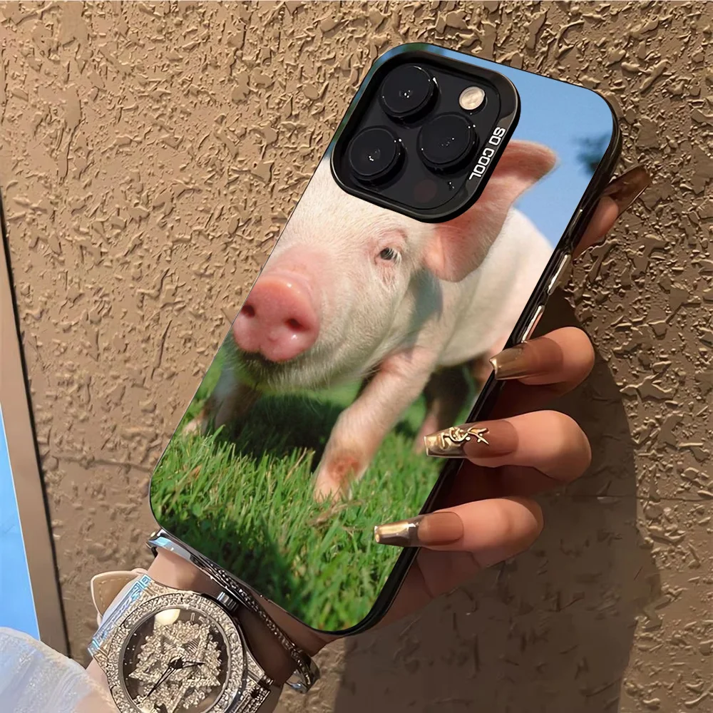 Cute Pet Pig Phone Case  Phone Case For iPhone 14 16 15 11 12 13 Pro Max Mini Plus Shockproof Cover