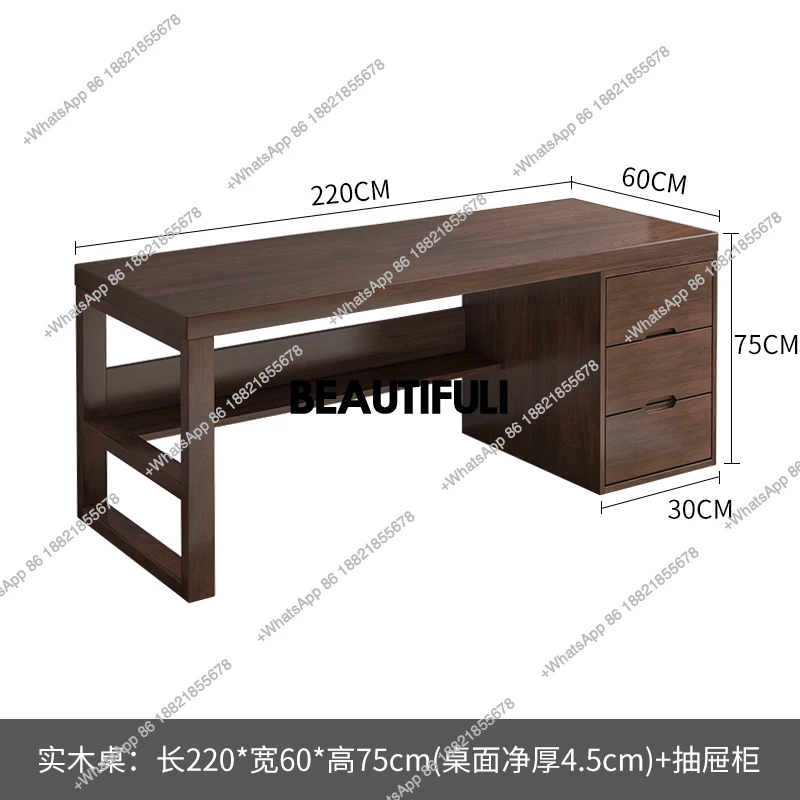 مكتب تنفيذي للتخزين الخشبي، مكاتب كمبيوتر كبيرة فاخرة وحديثة، أثاث مكتبي كبير من Schreibtisch