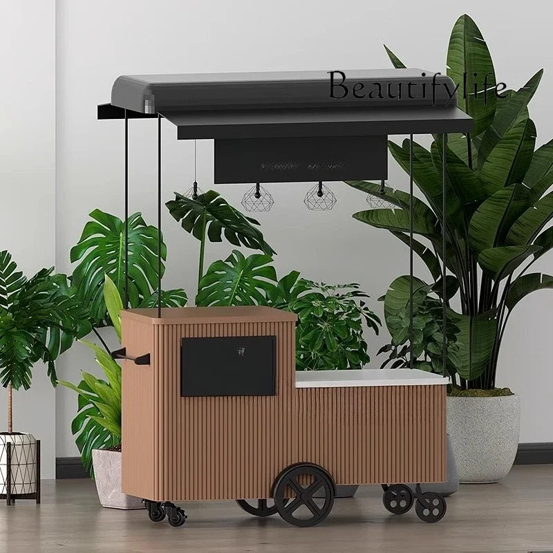 

O Scenic Мобильная тележка для закусок Открытая тележка для еды Торговый центр Акция Винный киоск Рекламная тележка для продажи мороженого