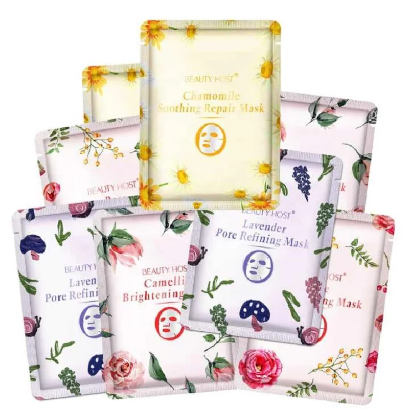 Flower Rose/Camellia/Lavender/Chamomile Skin Care Face Mask For Anti Acne Repairing Moisturizing Whitening Facial Sheet Mask