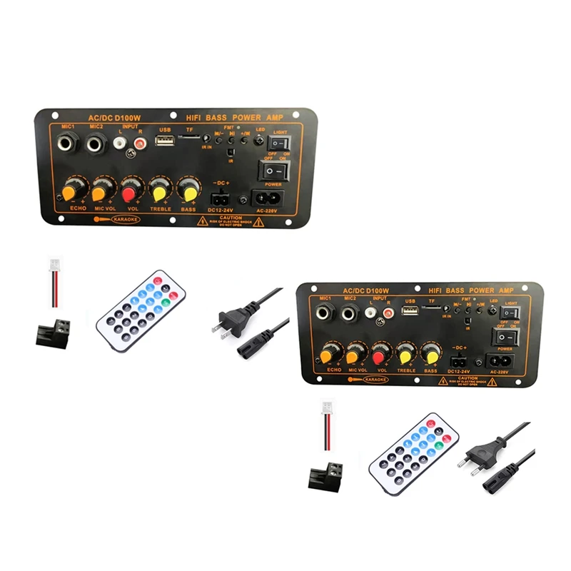 Placa amplificadora de potencia con Bluetooth para coche, Subwoofer de Karaoke, FM, 5,0, 100W-300W