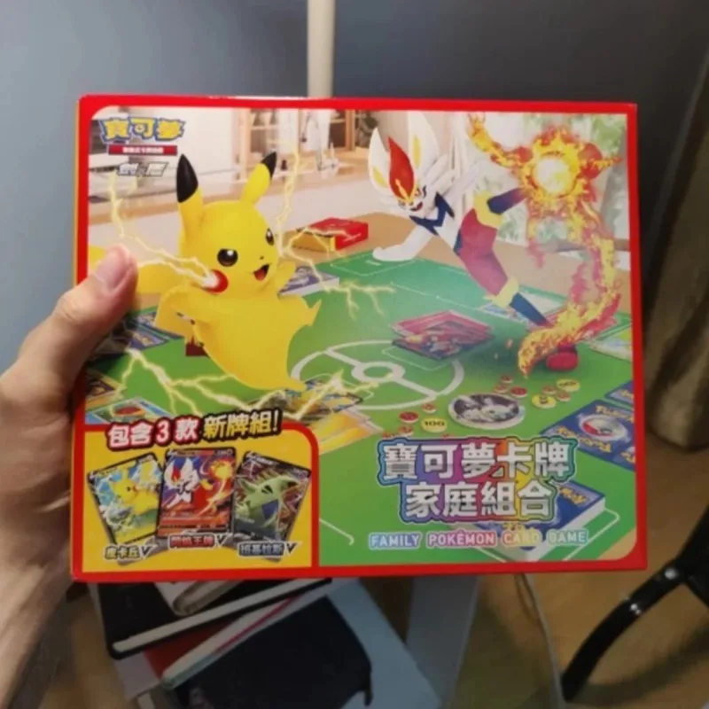 100% Originele Pokemon Familie Combinatie Geschenkdoos PTCG Trading Vereenvoudigde Chinese Kaart Anime Collectible Kaarten Speelgoed Verjaardagscadeau