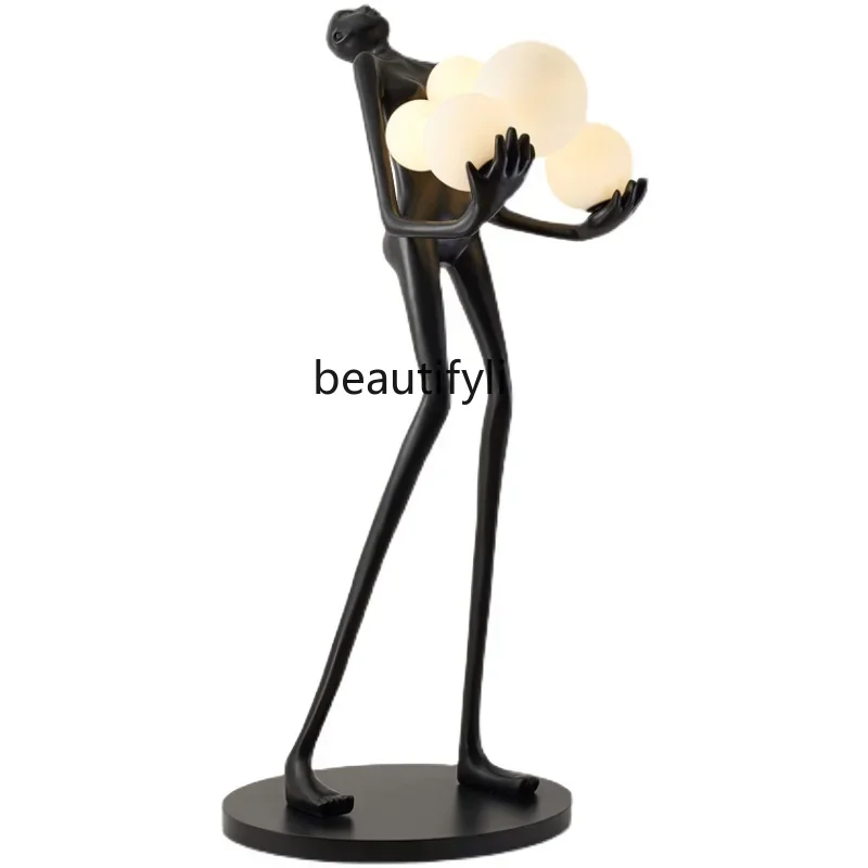 

Customized Nordic Minimalist Modern Designer Hotel Club Mall Exhibition Hall Villa Living Room Art Humanoid Resin Floor Lamp