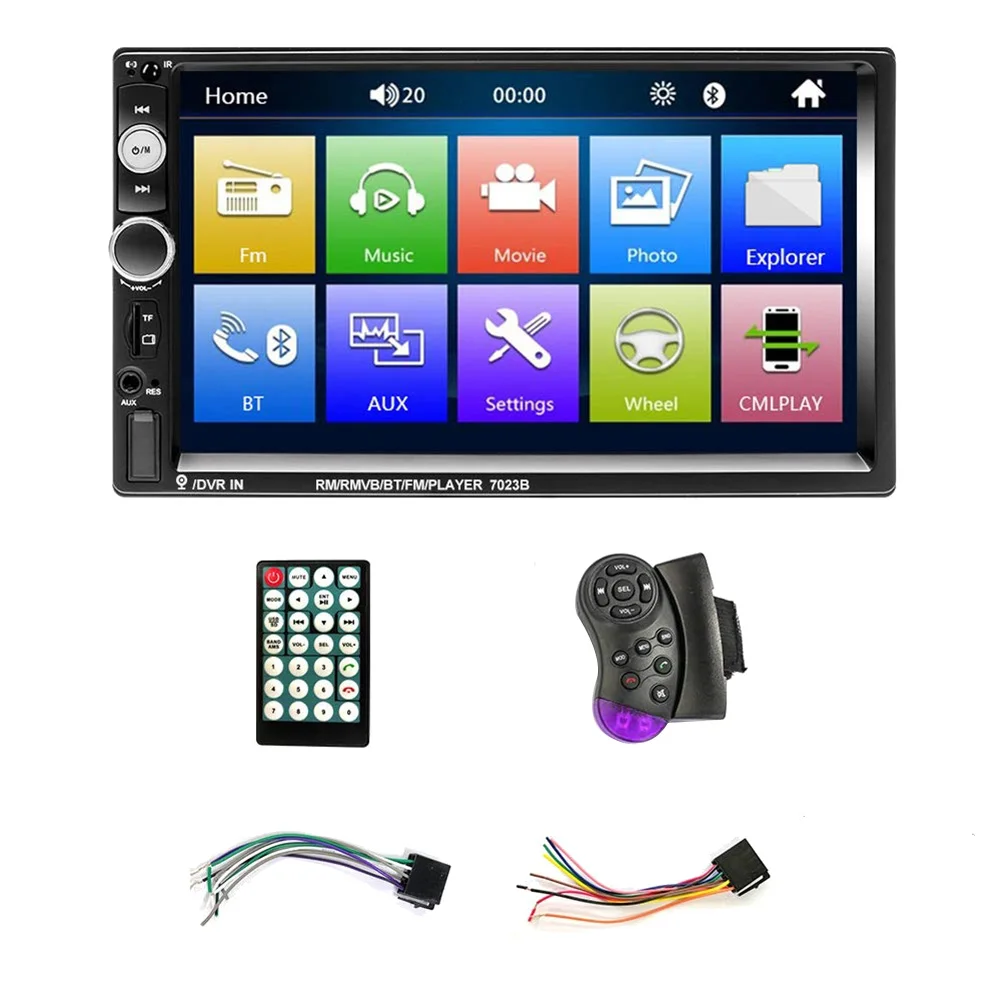 7 Inch Double Din Car Stereo Audio Bluetooth MP5 Player USB FM Multimedia Radio Support Mobile Phone