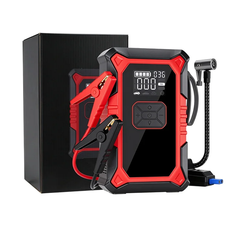 A3 Jump Starter with Air Compressor, 3000A Portable Car Battery Booster (9.0 Gas/6.5L Diesel) with 150PSI Auto-Shutoff Ti