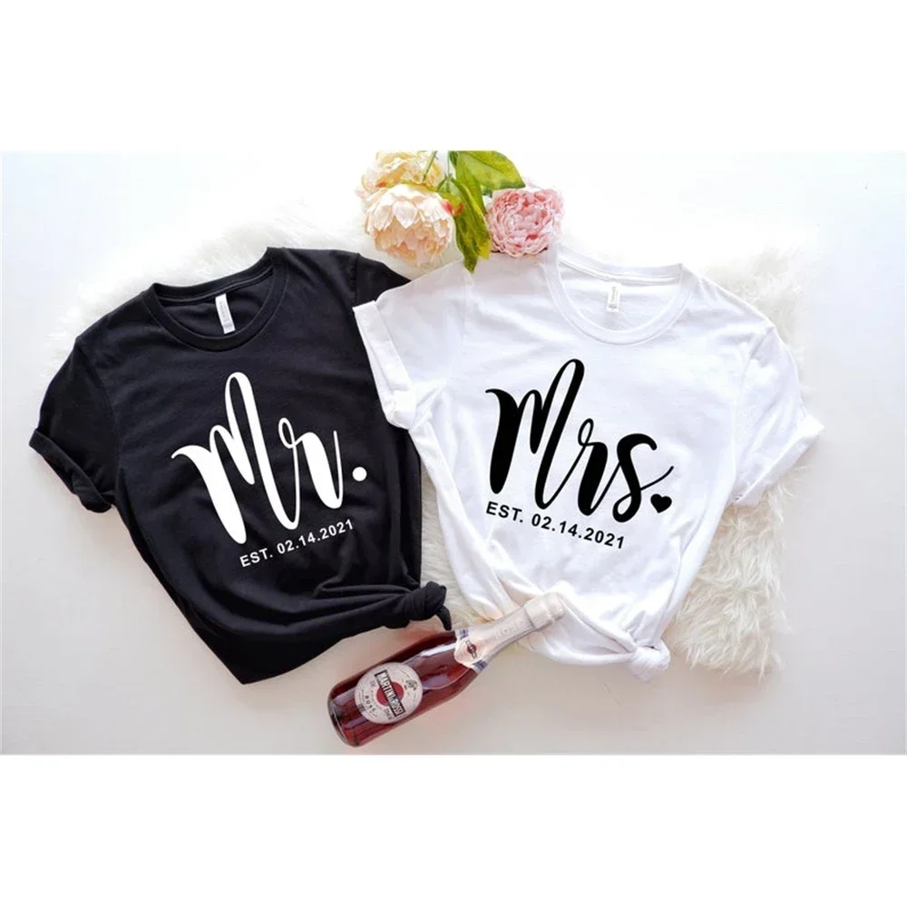 

Party Gift Shirts T-shirt Mr and Mrs Mr and Honeymoon Wedding Wife And Hubs Just Bridal