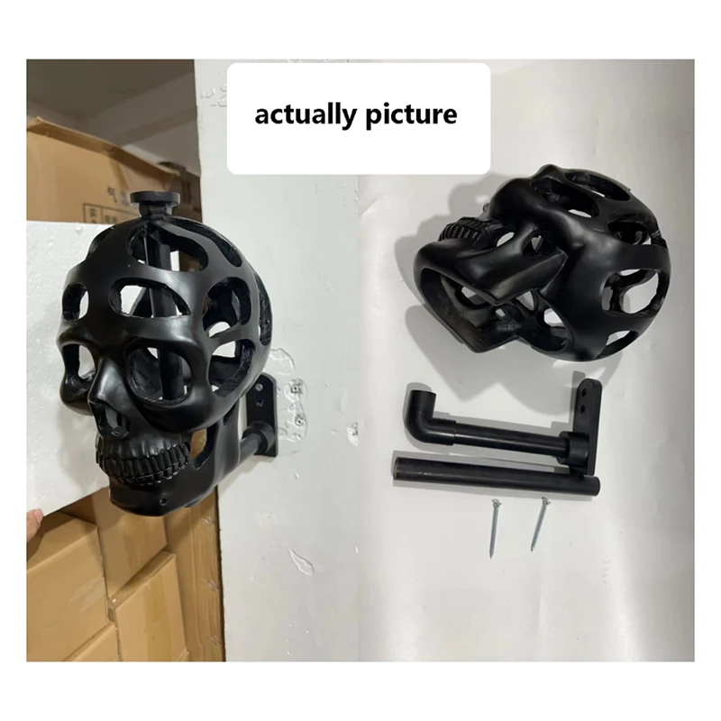 HOT SALE 3D Skull Helmet Rack Wall Mount Hard Hat Rack Decorative Elegant Wall Rack Multifunction Hard Hat Holder For Gloves Bag