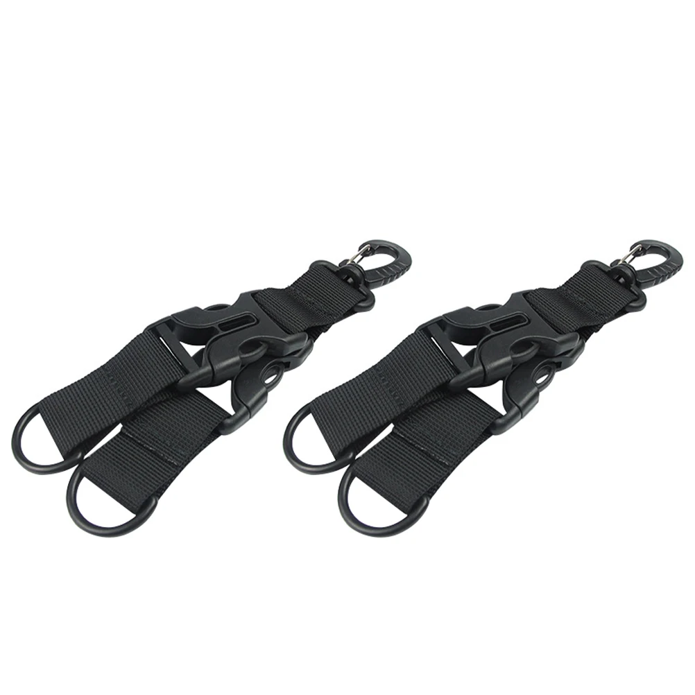 

2 Pcs Carabiner Keychain Camping Equipment Webbing Buckles for Survival Adjustable Hiking Nylon Belt Clasp Plastic
