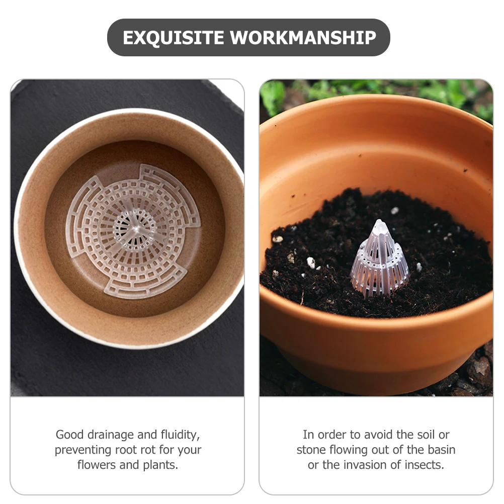 24 Peças de Filtros de Malha Plástica para Vasos de Flores, Gaxetas de Drenagem, Redes para o Fundo de Vasos para Jardim e Casa