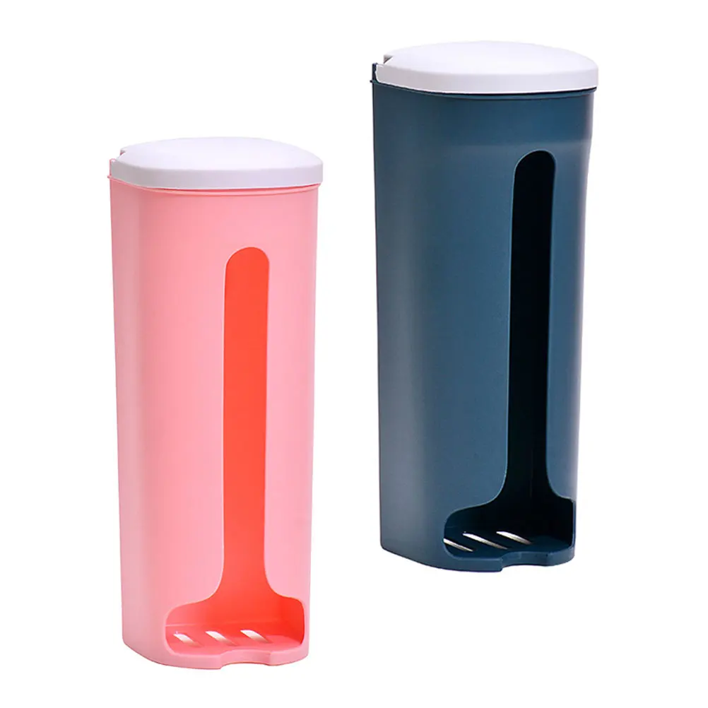 2 Pcs Trash Bag Holder Plastic Storage Box Punch ganizer Waste Dispenser Rack Kitchen Accessories