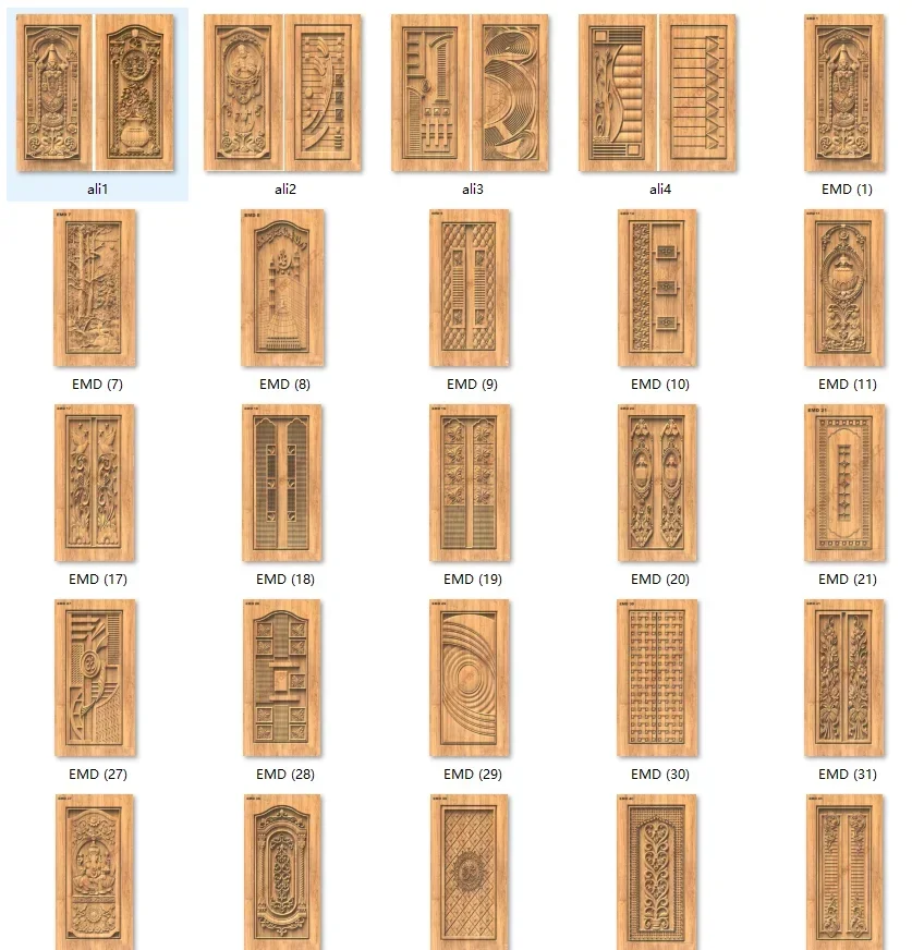 Relieve de diseño de puerta en relieve 3D CNC, diseño en relieve para enrutador CNC, Aspire ArtCAM, formato STL ART RLT, 100 Uds.