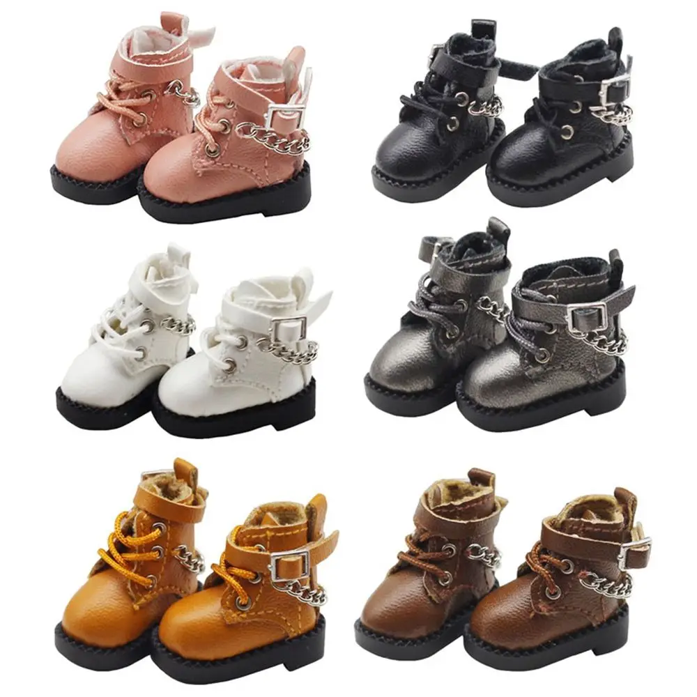 Handmade Cute Cowhide Dolls Shoes for 1/11 OB11 Shoes Leather 1/12 BJD Doll Shoes Boots For obitsu11GSCbody9OB11 Doll Boots