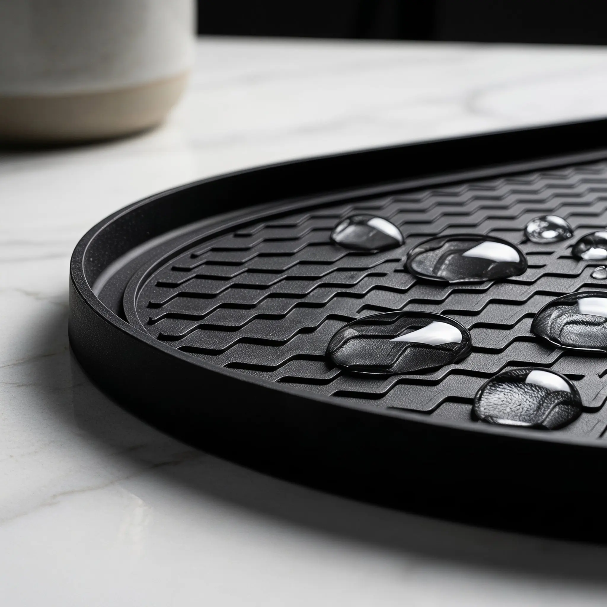Silicone Coffee Machine Mat Raised Edge Non Slip Spill Proof Countertop Protector Mat for Coffee Maker Tea Air Fryer Appliances