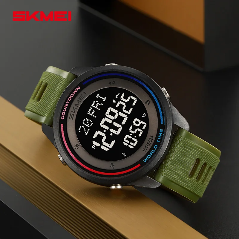 

SKMEI военные цифровые наручные часы для мужчин и женщин, уличные водонепроницаемые часы мирового времени, модные спортивные часы Reloj Hombre