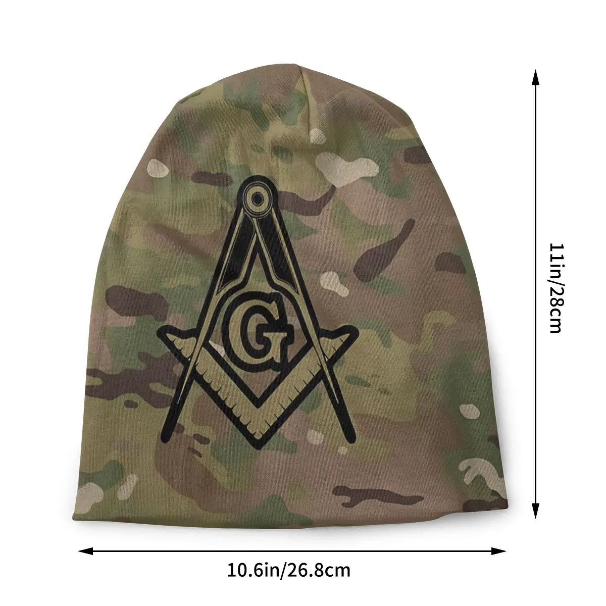 Military Freemason Gold Square Compass Unisex Bonnet Winter Warm Cycling Hats Double Layer Thin Hat Breathable Caps