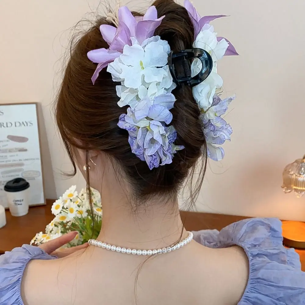 

Сладкий имитация цветка, коготь для волос, головной убор для отдыха на море, зажим для хвоста, заколки в богемном стиле, элегантная тканевая заколка для волос в виде краба