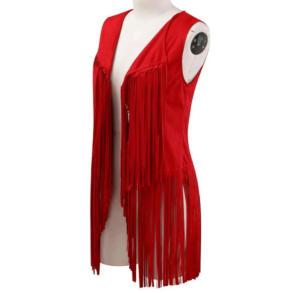 Women's Jacket Fringe Vest for Concerts Cosplay Hop Style with Lapel Waistcoat outdoor clothes