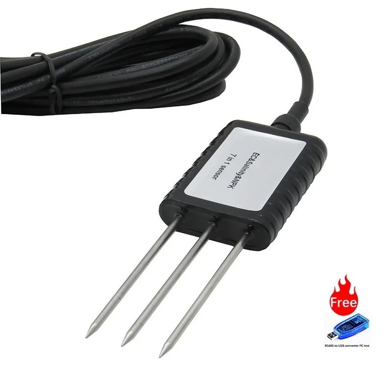 Smart Agriculture 7-in-1 Integrated Data Logger - Soil Moisture Temp EC Salinity Monitor with  RS485