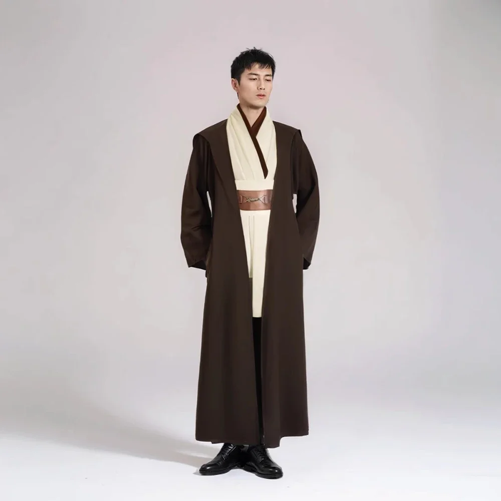 Movie Obi Wan Kenobi Jedi Cosplay Costume Men Lining Pants Windbreaker Set Overcoat Knight Uniform Halloween Clothes