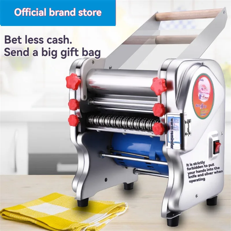 Electric noodle press machine household and commercial noodle machine small stainless steel fully automatic rolling and kneading