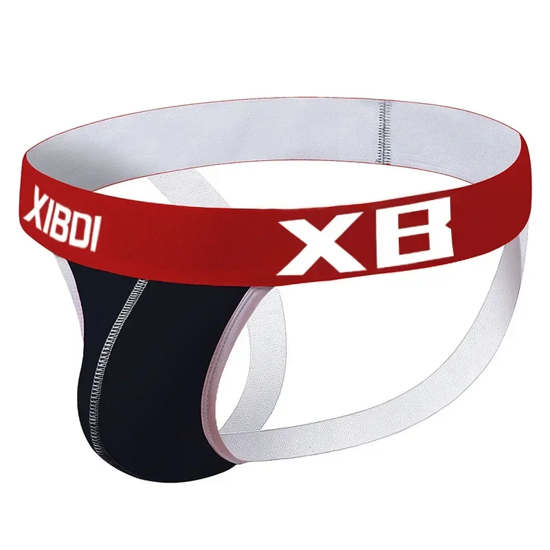 Men's Sexy Jockstrap Cotton Breathable Comfortable Sweat Absorption Sports Underpants Gays Erotic Low Waist U Convex Pouch Thong