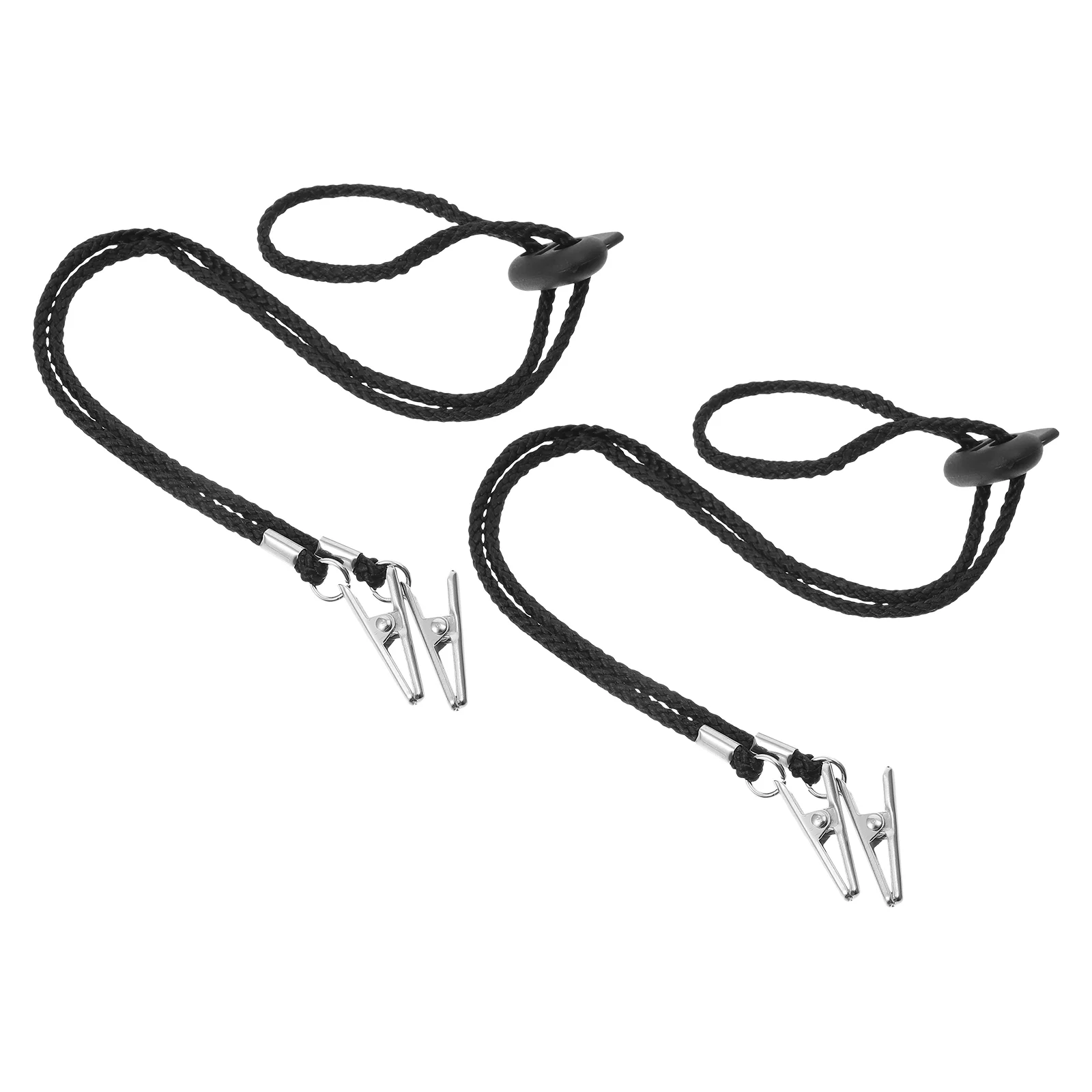 2 Pcs Adjustable Napkin Holder Adult Bib Chain Clip Clips Flexible Plating Hanging Rope Dental Practical