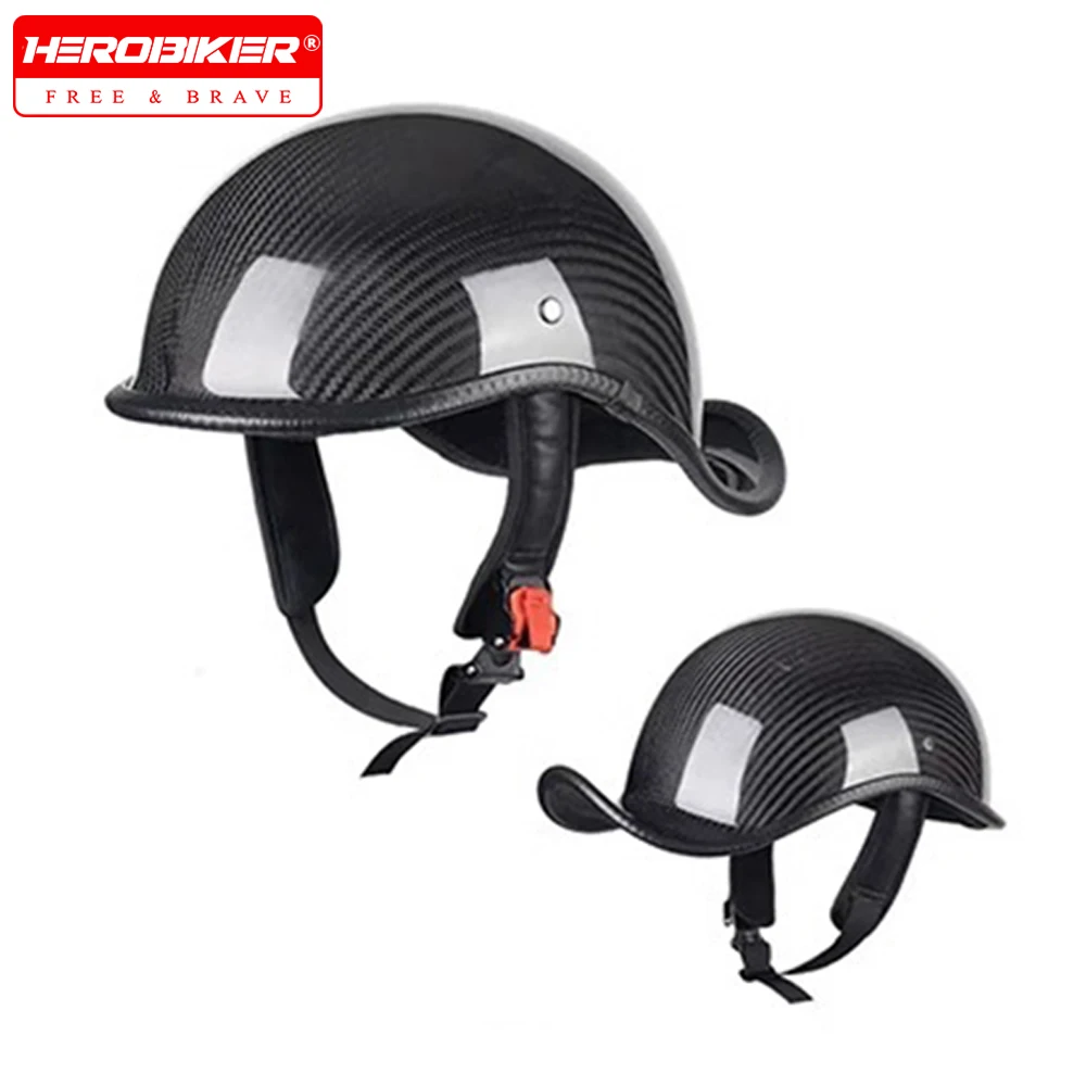 

Lightweight Motorcycle Helmets For Men Women Four Seasons DOT Approved Carbon Fibre Half Helmet Retro Scooter Helmet Casco Moto