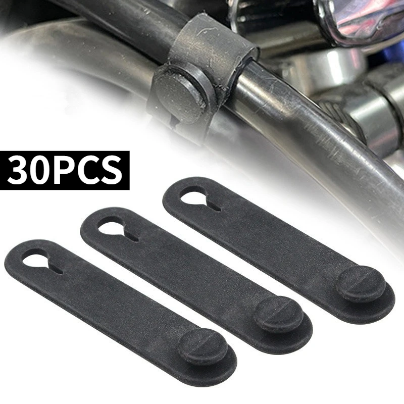 30/60Pcs Motorcycle Rubber Frame Securing Cable Wiring Harness Power Cord Tie Clutch Line Brake Ties Elastic Fix Accessories