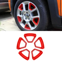 Tire Hub Decoration Cover Stickers Decals Kits for Jeep Renegade 2019 2020 2021 2022 2023 Car Exterior Accessories Black/Red