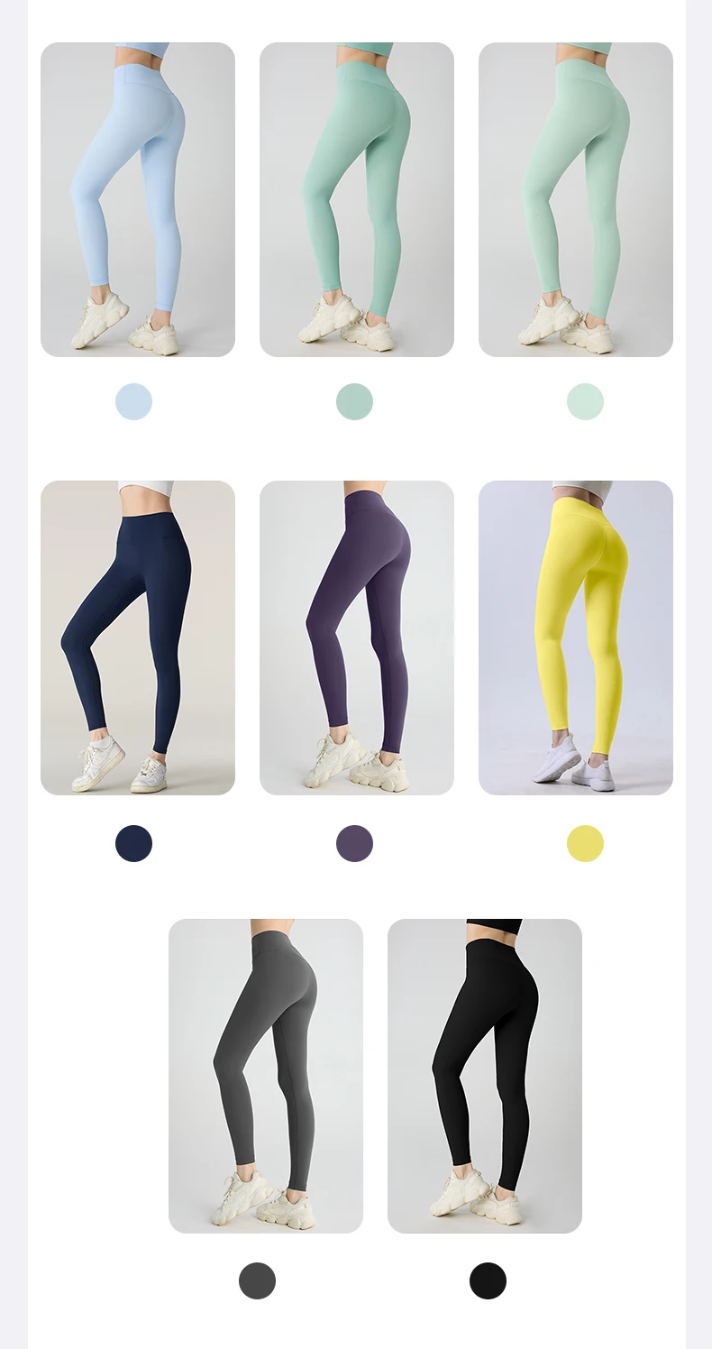 Heißer Verkauf: Damen-Yoga-Leggings mit hoher Taille, ohne unschöne Linien, hüfthebend, atmungsaktiv, für Laufen, Fitness, Outdoor und Freizeit – Detail 7