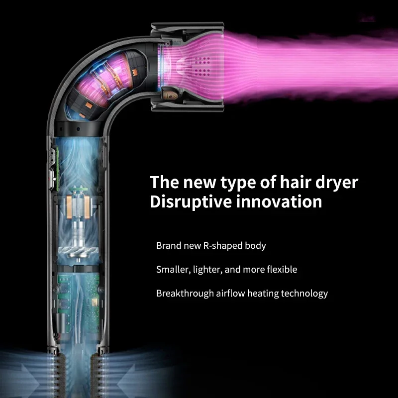 مجفف شعر أصلي نقي عالي الطاقة بقدرة 1400 وات، يجفف الشعر بسرعة، جسم خفيف الوزن، منخفض الضوضاء، يأتي مع أنواع مختلفة من الفوهات