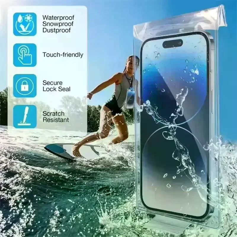 Universal Transparent Swimming Waterproof Phone Case Bag Underwater Cover Pouch Waterproof Case For mobile phone view 4