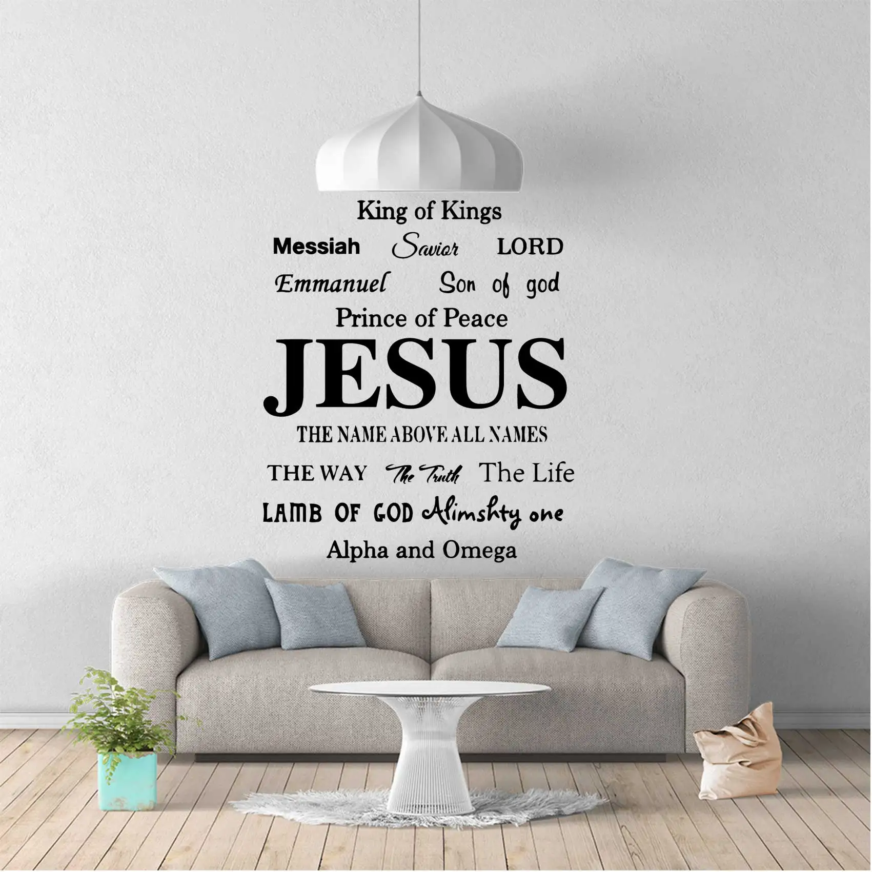 Divine jesus sentence Decorative Wall Sticker For Home Decor Art text Decal Jesus word Vinyl Stickers For Living Room