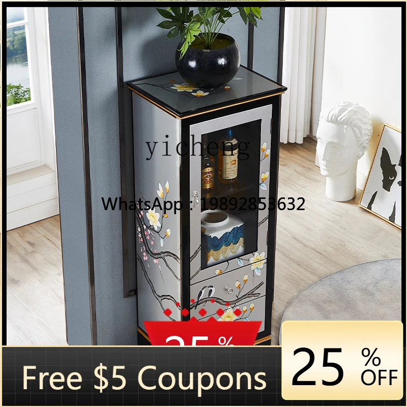 

New Chinese Style Sideboard Wall-Mounted High Cabinet Storage Light Luxury Living Room Home Storage Cabinet