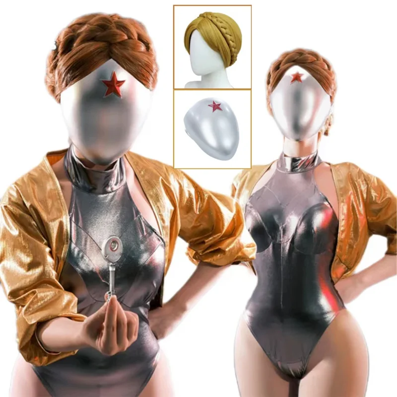 Game Twins Atomic Heart Figuresuit Dixie Jumpsuit Wig Mask Atomic Heart Cosplay Costume Robot Twins Left And Right Jumpsuit