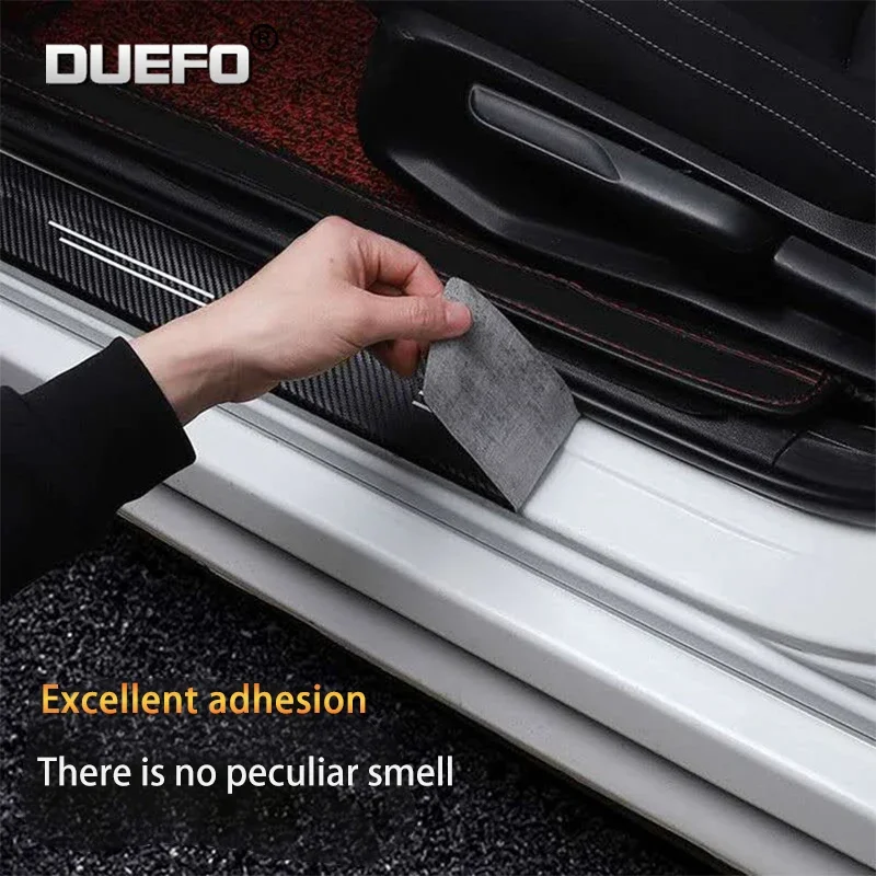 4pcs Car Door Sill Protector Stickers For Mazda CX5 CX-5 CX 5 Leather Carbon Fiber Decor Decal Tuning Accessories 2