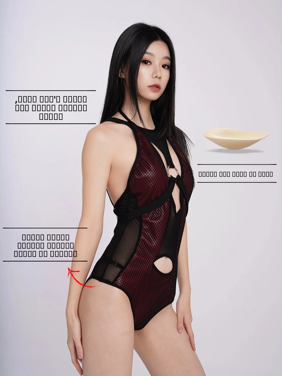 MAMA Bla Macacão Feminino Y2K de Peça Única, com Detalhes em Couro, Estilo Futurista e Sensacional, com Salto, Top Tomara que Caia