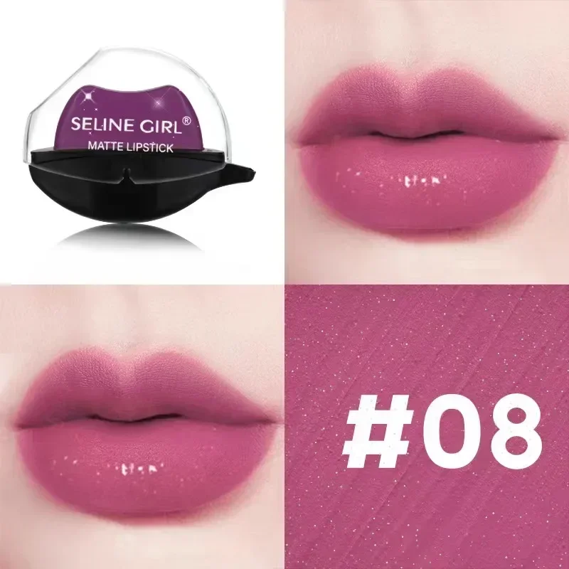 Lip-shaped Lipstick Makeup Lazy Lipstick Velvet Matte Moisturizing Lip Gloss Waterproof Non-stick Cup Long Lasting Makeup