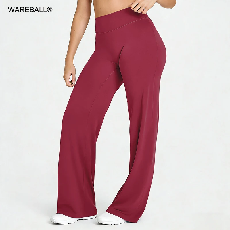 Softmotion مستقيم الساق السراويل قيعان النساء فضفاضة الترفيه موضة واسعة الساق بنطلون عارية يشعر زبداني لينة يغطي الرجل #1