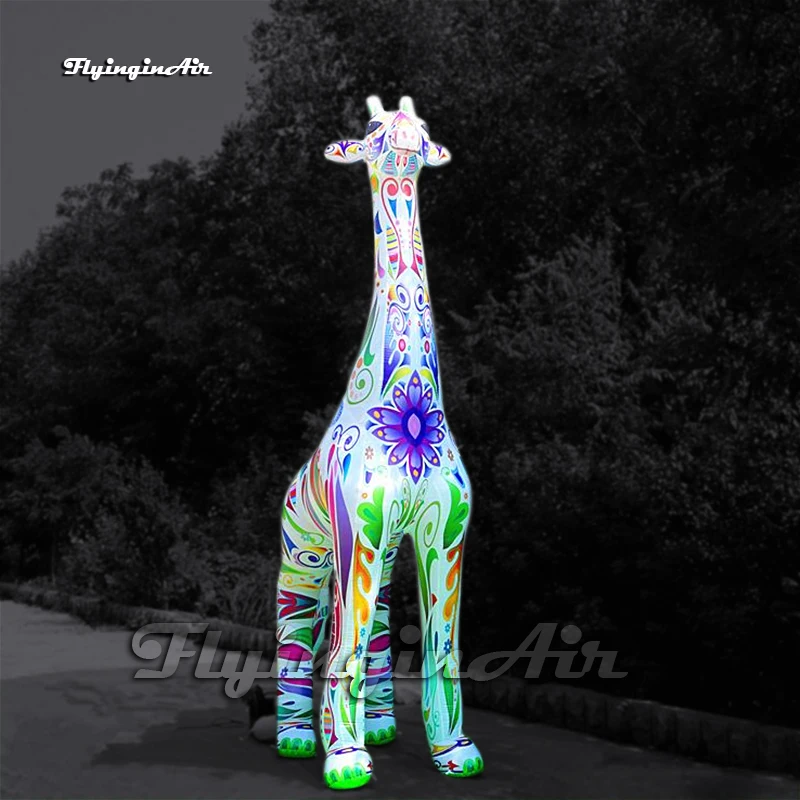 Personalized Colorful Inflatable Giraffe Parade Performance Animal Model Air Blow Up White Deer Balloon For Event