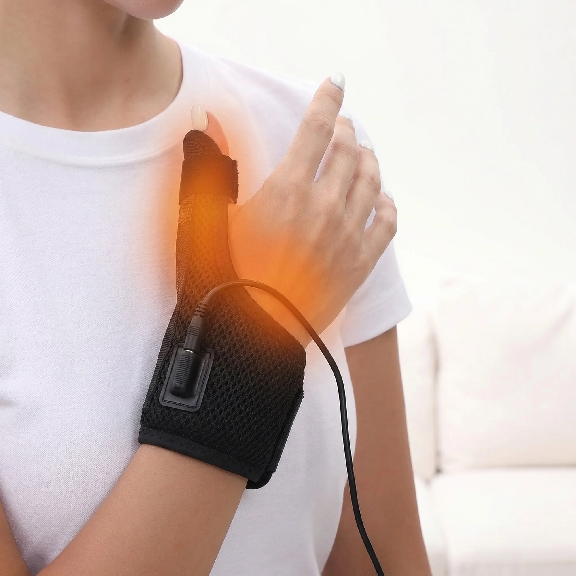 

Electric Finger Massager 3 Gears Heat Vibration Kneading Arthritis Carpal Tunnel Relief USB-Powered Portable Rapid fever