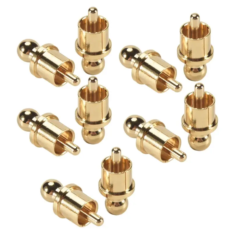 10Pcs Gold Plated RCA Plug Cap Short-Circuit Socket, Phono Connector RCA Shielding Jack Socket Protect Cover Caps